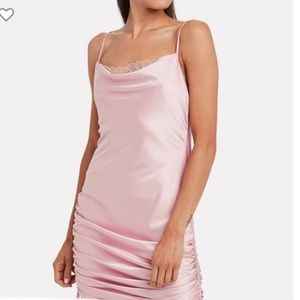 Jonathan Simkhai night night satin ruch slip dress